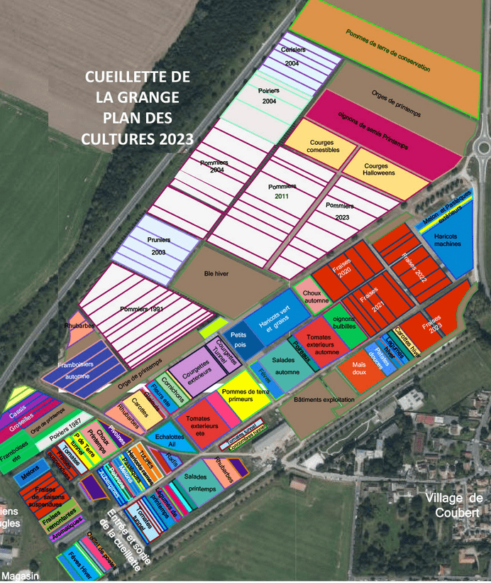 Plan des cultures de la Cueillette